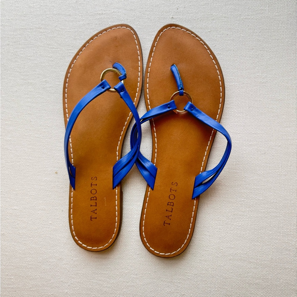 NEVER USED Robert Talbott Blue and Brown Sandals with Knot Detail